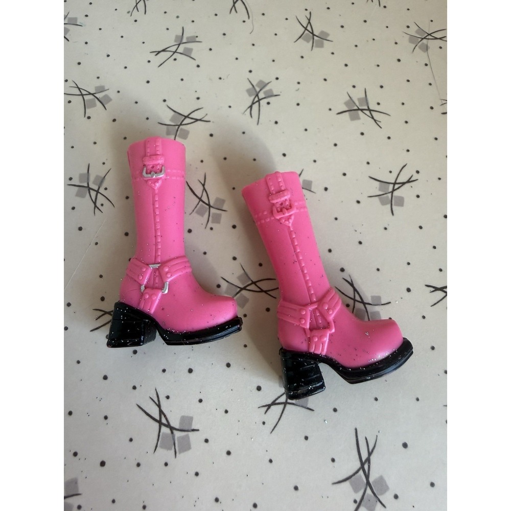 BARBIE DOLL BOOTS MY SCENE PINK & BLACK TALL BOOTS